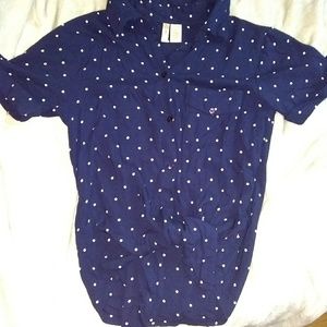 A button up an tie crop top